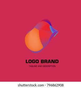 Vector colorful liquid abstract logo design