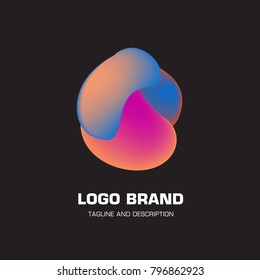 Vector colorful liquid abstract logo design
