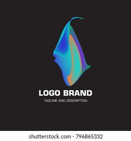 Vector colorful liquid abstract logo design