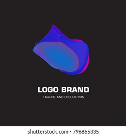 Vector colorful liquid abstract logo design
