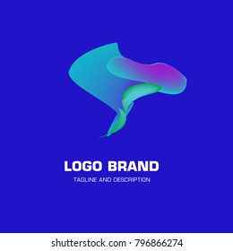 Vector colorful liquid abstract logo design