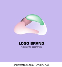 Vector colorful liquid abstract logo design