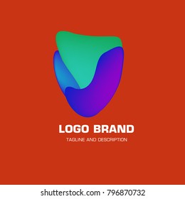Vector colorful liquid abstract logo design