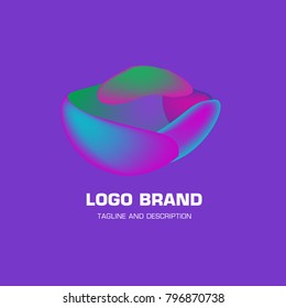 Vector colorful liquid abstract logo design