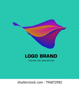 Vector colorful liquid abstract logo design