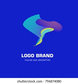 Vector colorful liquid abstract logo design