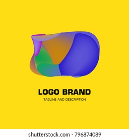 Vector colorful liquid abstract logo design
