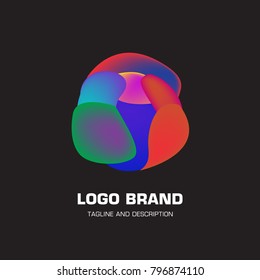 Vector colorful liquid abstract logo design