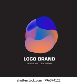 Vector colorful liquid abstract logo design