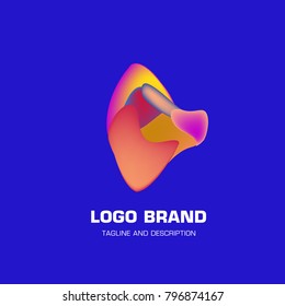 Vector colorful liquid abstract logo design