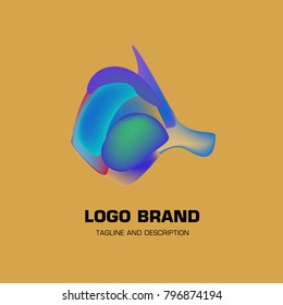 Vector colorful liquid abstract logo design