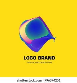 Vector colorful liquid abstract logo design