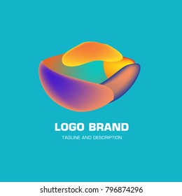 Vector colorful liquid abstract logo design
