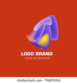 Vector colorful liquid abstract logo design