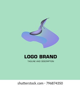 Vector colorful liquid abstract logo design