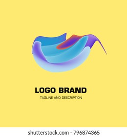 Vector colorful liquid abstract logo design