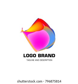 Vector colorful liquid abstract logo design