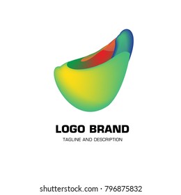 Vector colorful liquid abstract logo design