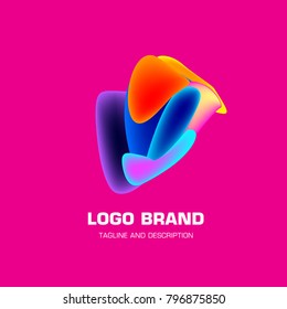 Vector colorful liquid abstract logo design
