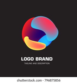 Vector colorful liquid abstract logo design