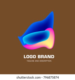 Vector colorful liquid abstract logo design