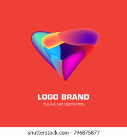 Vector colorful liquid abstract logo design