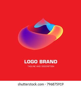 Vector colorful liquid abstract logo design