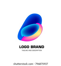 Vector colorful liquid abstract logo design