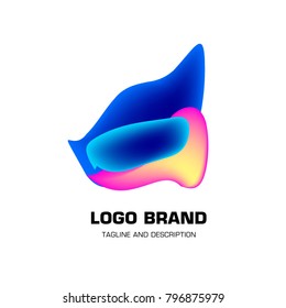Vector colorful liquid abstract logo design