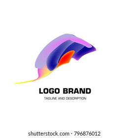 Vector colorful liquid abstract logo design