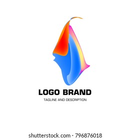 Vector colorful liquid abstract logo design