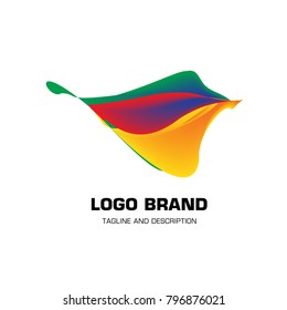 Vector colorful liquid abstract logo design