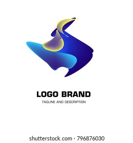 Vector colorful liquid abstract logo design