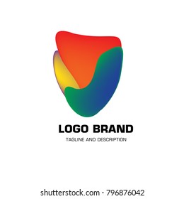 Vector colorful liquid abstract logo design
