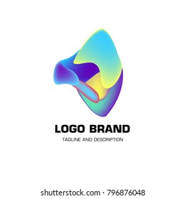 Vector colorful liquid abstract logo design