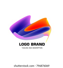 Vector colorful liquid abstract logo design
