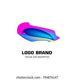 Vector colorful liquid abstract logo design