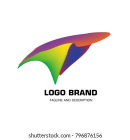 Vector colorful liquid abstract logo design