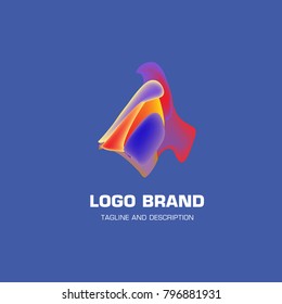 Vector colorful liquid abstract logo design