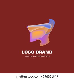 Vector colorful liquid abstract logo design