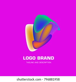 Vector colorful liquid abstract logo design
