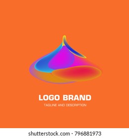 Vector colorful liquid abstract logo design