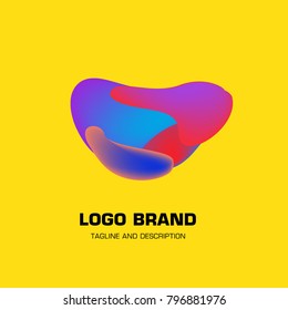Vector colorful liquid abstract logo design