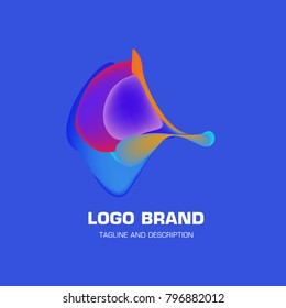 Vector colorful liquid abstract logo design