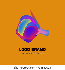 Vector colorful liquid abstract logo design