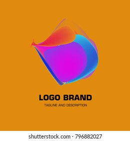 Vector colorful liquid abstract logo design