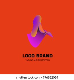 Vector colorful liquid abstract logo design