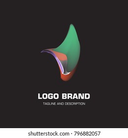 Vector colorful liquid abstract logo design