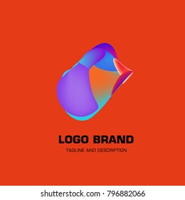 Vector colorful liquid abstract logo design