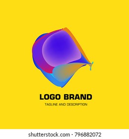 Vector colorful liquid abstract logo design